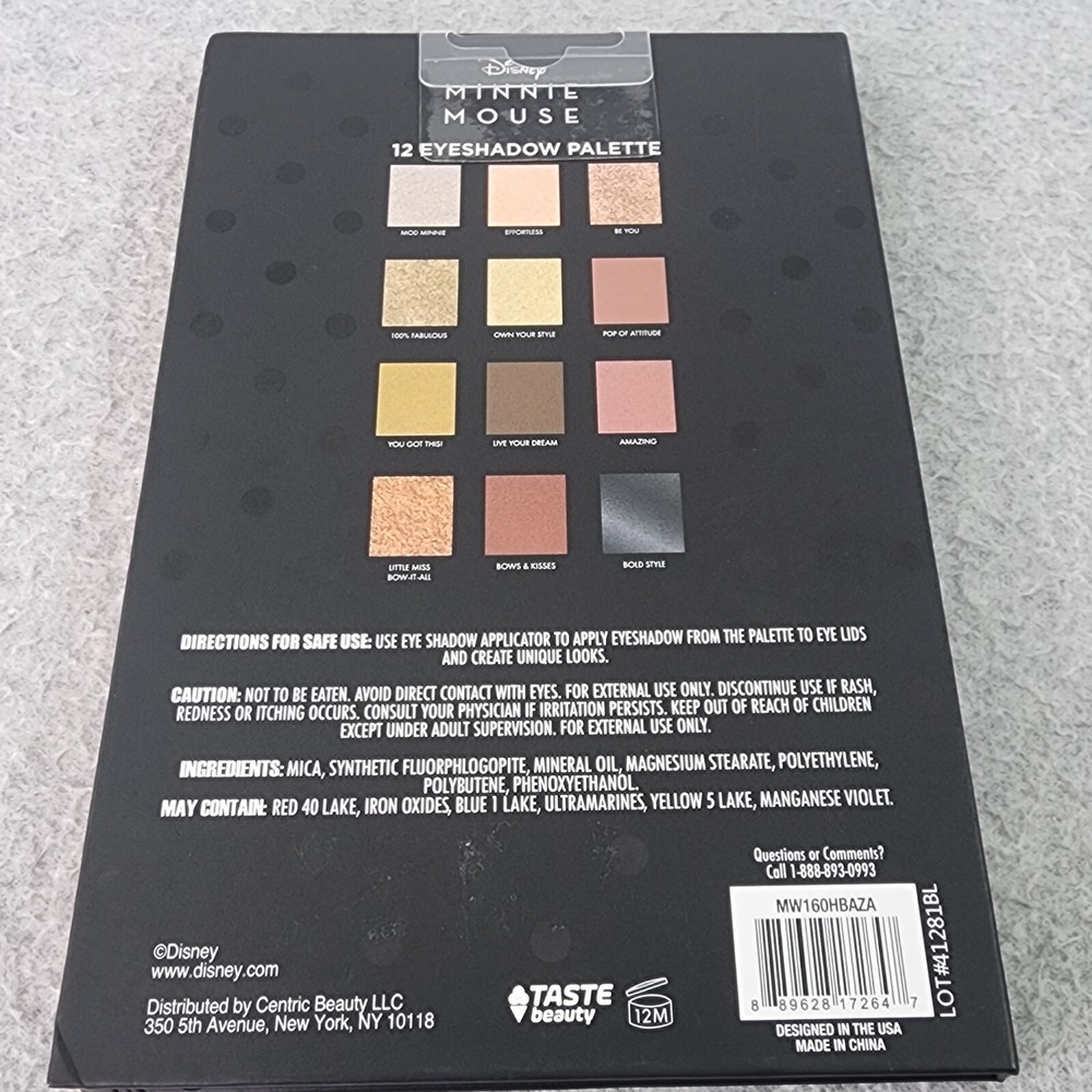 Disney Minnie Mouse 12 Color Eyeshadow Palette With Decorative Mirror - Picture 9 of 9